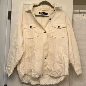 Zara creamy white corduroy button up
